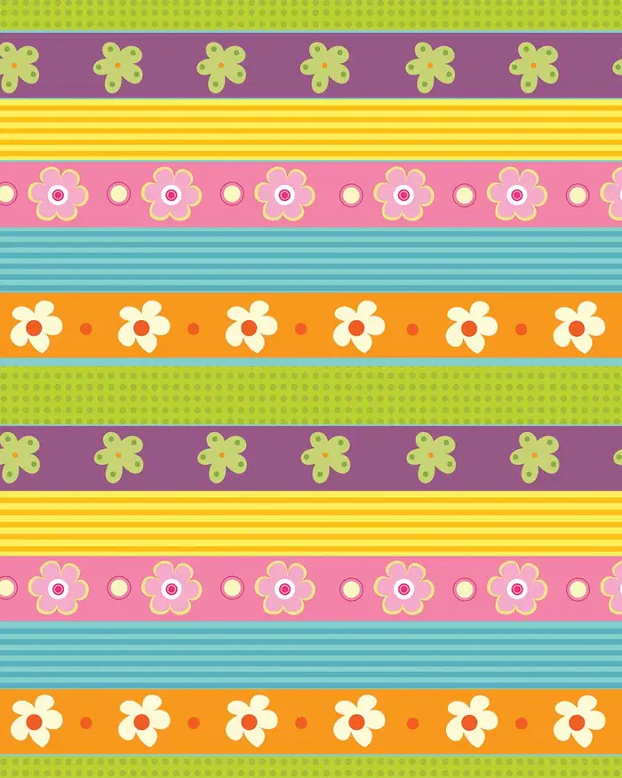 Lineas Flores y Puntos — Papel de regalo con motivo de lineas flores y puntos, perfecto para envolver cualquier regalo.