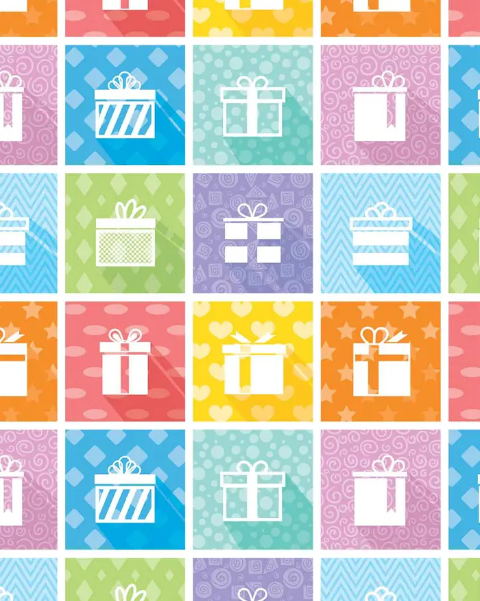 Cajas de Regalos y Cuadros — Papel de regalo con motivo de cajas de regalos y cuadros, perfecto para envolver cualquier regalo.