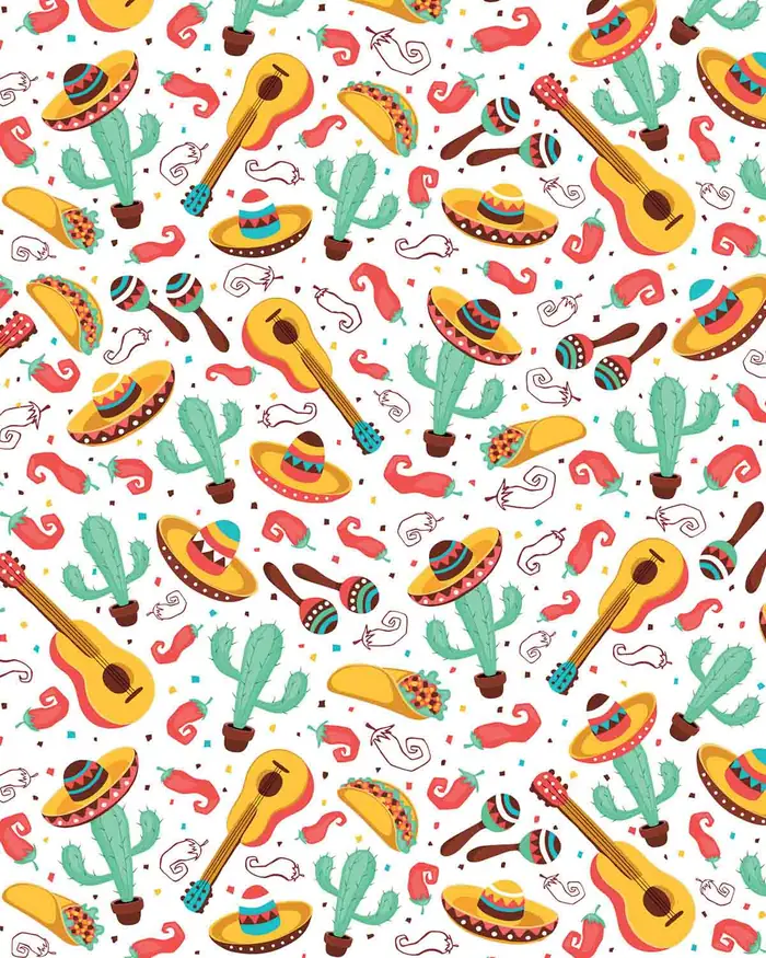 Cactus y Guitarras — Papel de regalo con motivo de cactus y guitarras, perfecto para envolver cualquier regalo.