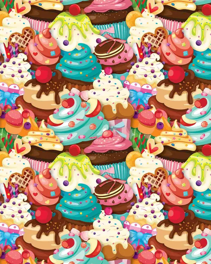 Cupcakes — Papel de regalo con motivo de cupcakes, un diseño versátil para tu negocio.