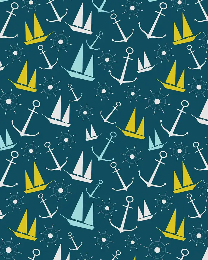 Botes y Anclas — Papel de regalo con motivo de botes y anclas, perfecto para envolver cualquier regalo.
