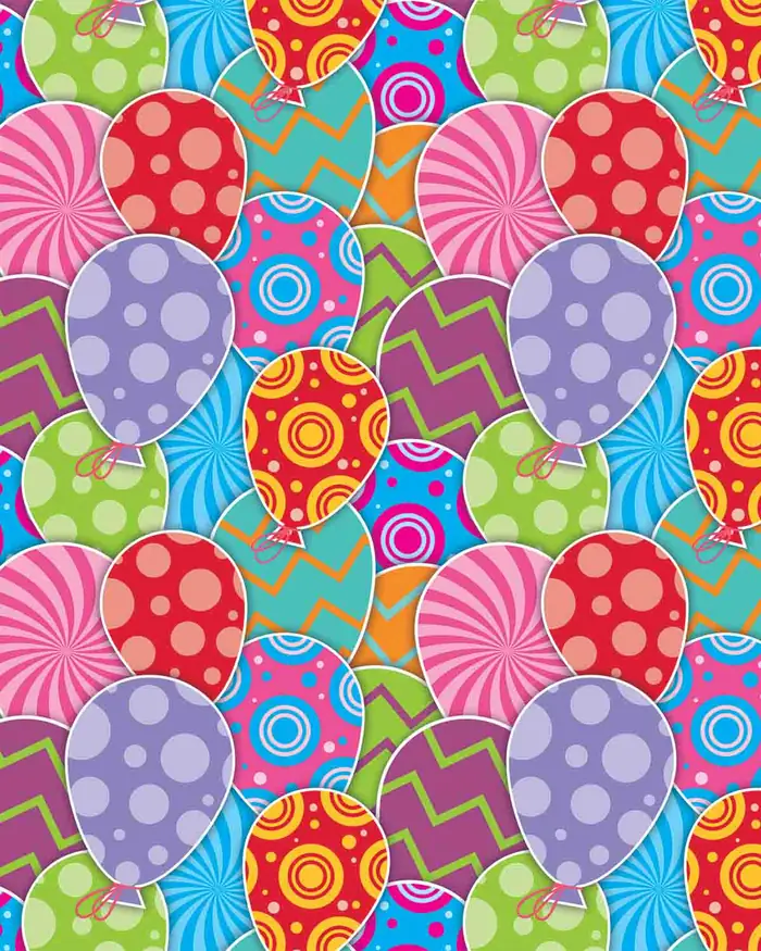 Globos con Diseño — Papel de regalo con motivo de globos con diseño, pensado para destacar en tu vitrina.