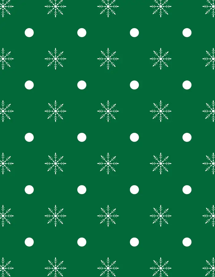 Copos y puntos — Papel de regalo navideño con motivo de copos y puntos, ideal para regalos navideños.