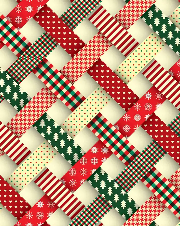 Tiras navideñas — Papel de regalo navideño con motivo de tiras navideñas, ideal para regalos navideños.