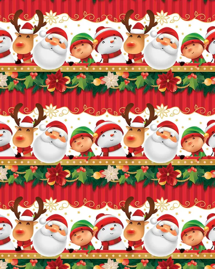 Cintas navideñas — Papel de regalo navideño con motivo de cintas navideñas, disponible en nuestra colección navideña de papel de regalo.