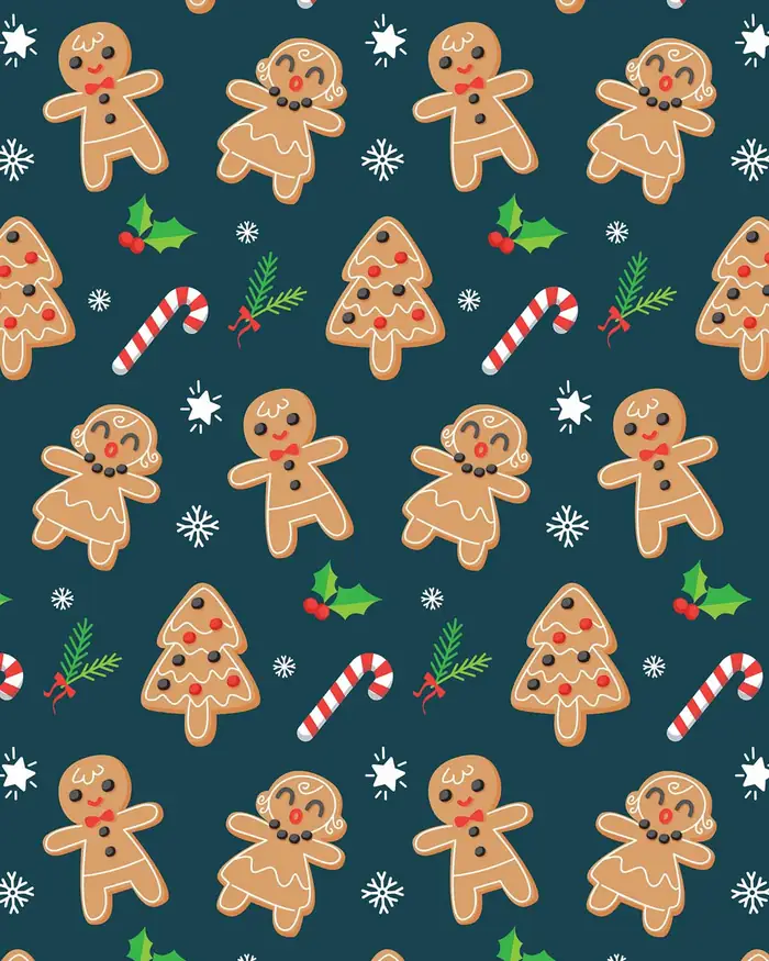 Galletas navideñas — Papel de regalo navideño con motivo de galletas navideñas, ideal para regalos navideños.