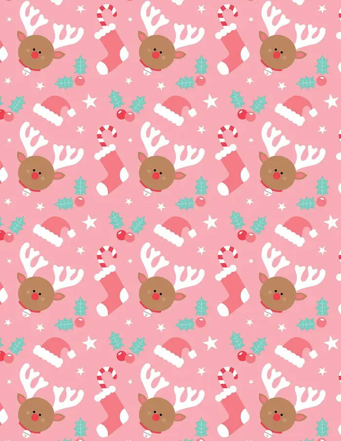 Alces y Medias — Papel de regalo navideño con motivo de alces y medias, ideal para regalos navideños.