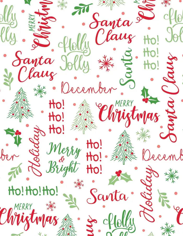 Texto navideño 01 — Papel de regalo navideño con motivo de texto navideño 01, perfecto para envolver los regalos de esta Navidad.