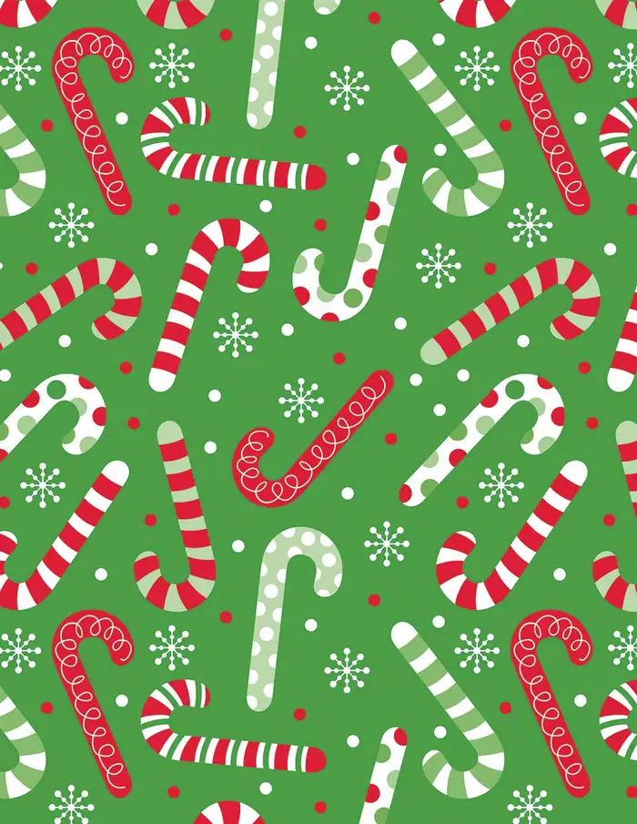 Bastones navideños — Papel de regalo navideño con motivo de bastones navideños, un diseño festivo para tu negocio en temporada.