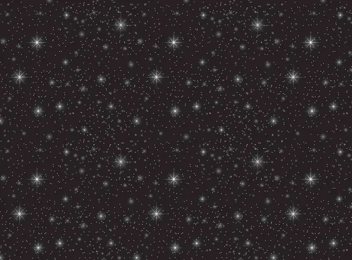 Cielo Estrellado — Lámina decorativa navideña para pared con un cielo nocturno lleno de estrellas brillantes sobre fondo oscuro. Viene en rollo: incluye 2 pliegos de 19x25 pulgadas que juntos forman una imagen de 38x25 pulgadas.