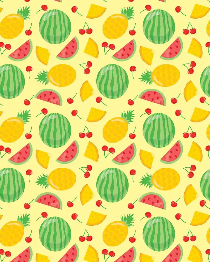 Piñas y Sandias — Papel de regalo con motivo de piñas y sandias, un diseño versátil para tu negocio.