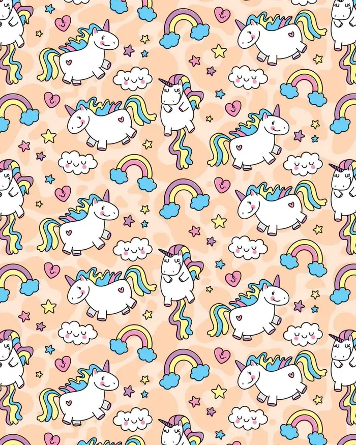 Unicornios Rechonchos — Papel de regalo con motivo de unicornios rechonchos, disponible en nuestra colección de papel de regalo.