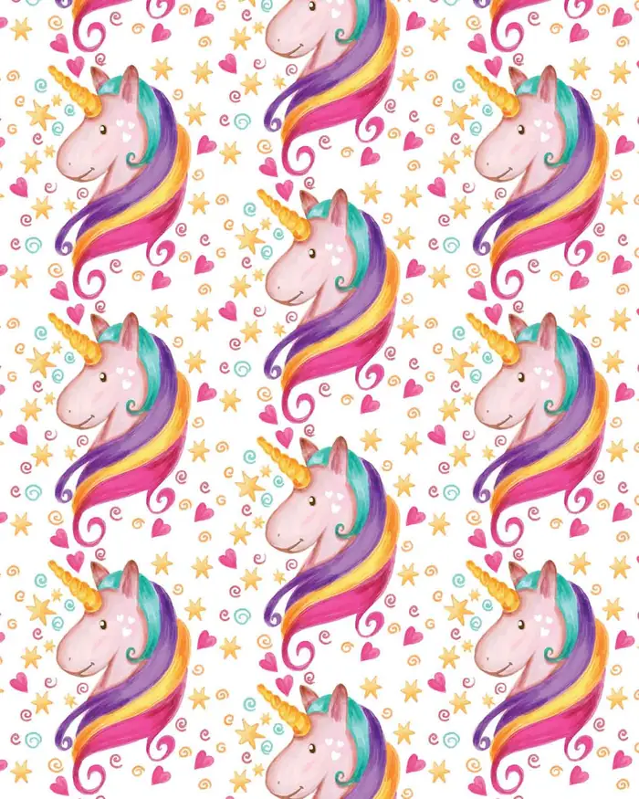 Unicornios Acuarela — Papel de regalo con motivo de unicornios acuarela, un diseño versátil para tu negocio.