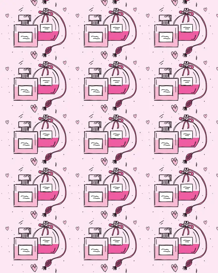 Perfumes — Papel de regalo con motivo de perfumes, pensado para destacar en tu vitrina.