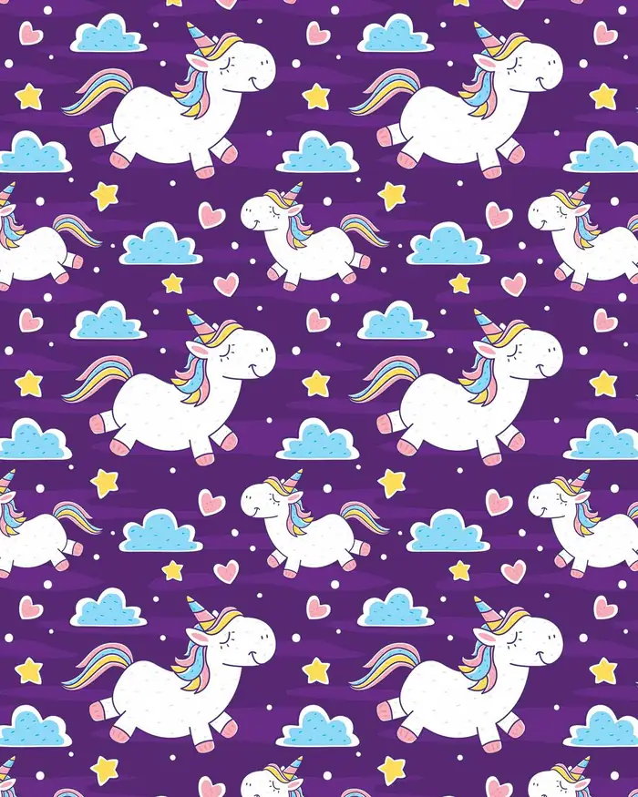 Unicornios Volando — Papel de regalo con motivo de unicornios volando, disponible en nuestra colección de papel de regalo.