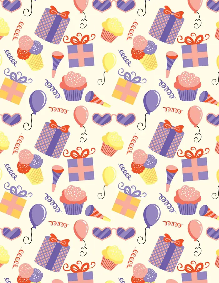 Cajas y Globos — Papel de regalo con motivo de cajas y globos, perfecto para envolver cualquier regalo.