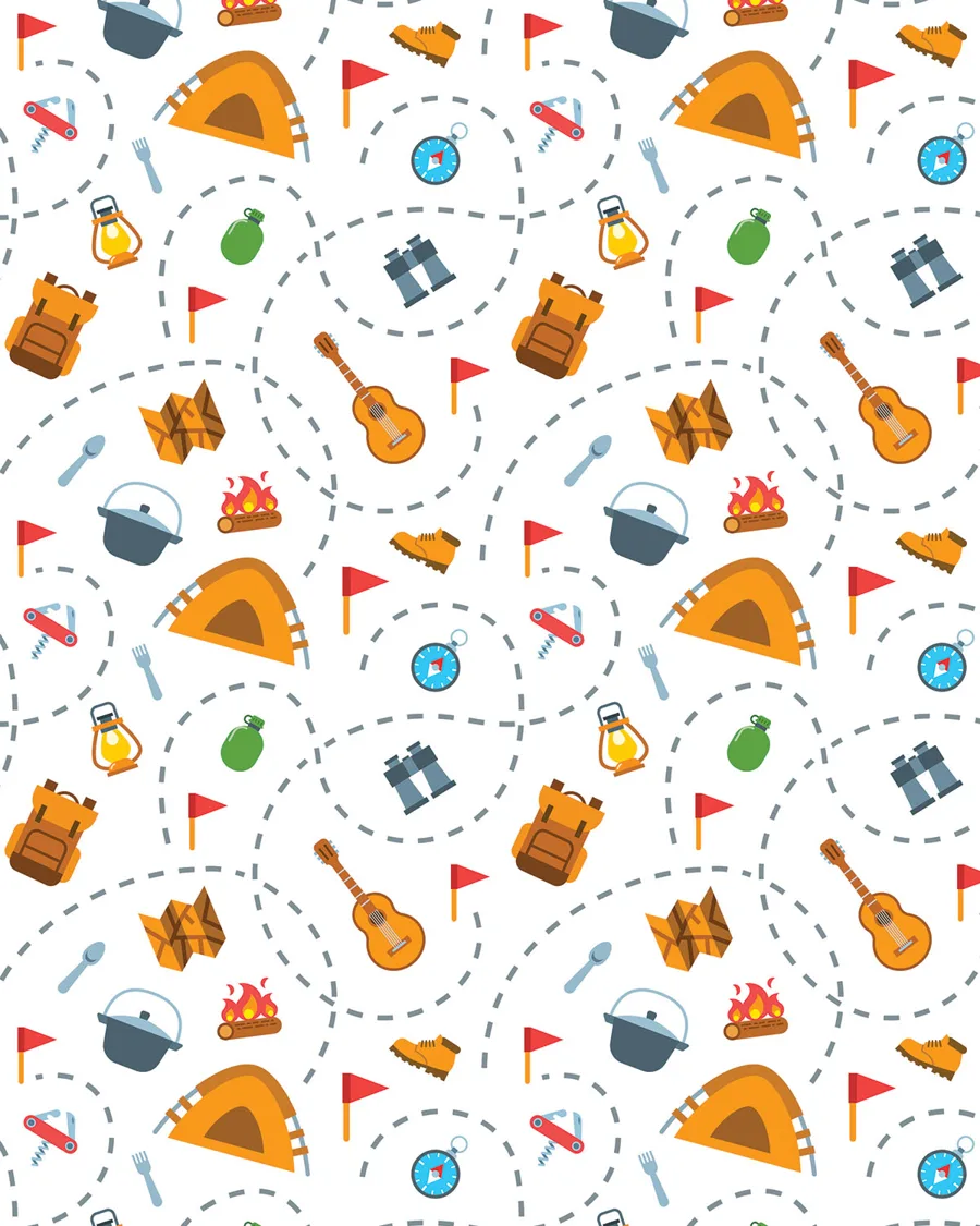 Camping — Papel de regalo camping para caballeros. Ideal para Día del Padre, cumpleaños y regalos para él.