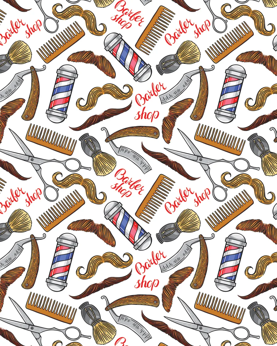 Barbería — Papel de regalo barbería para caballeros. Ideal para Día del Padre, cumpleaños y regalos para él.