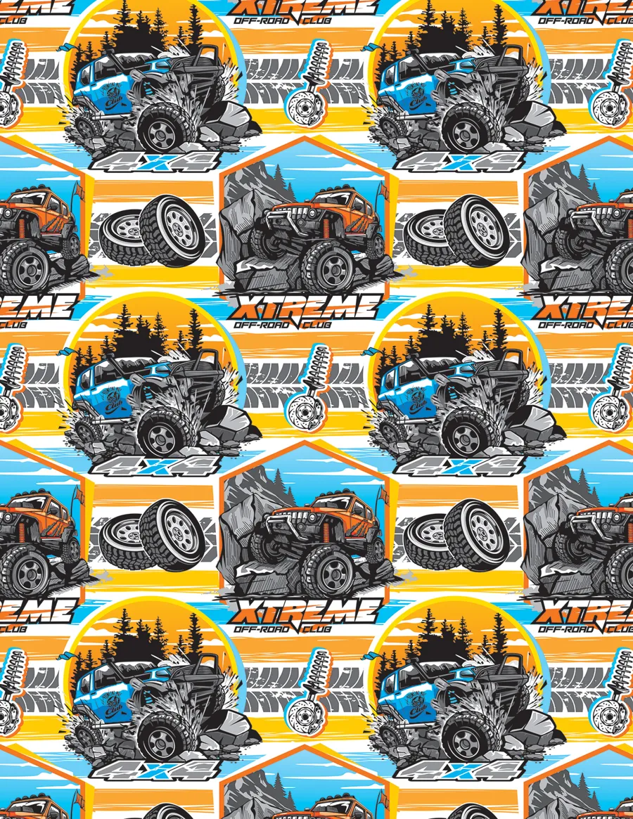 Off Road — Papel de regalo off road para caballeros. Ideal para Día del Padre, cumpleaños y regalos para él.