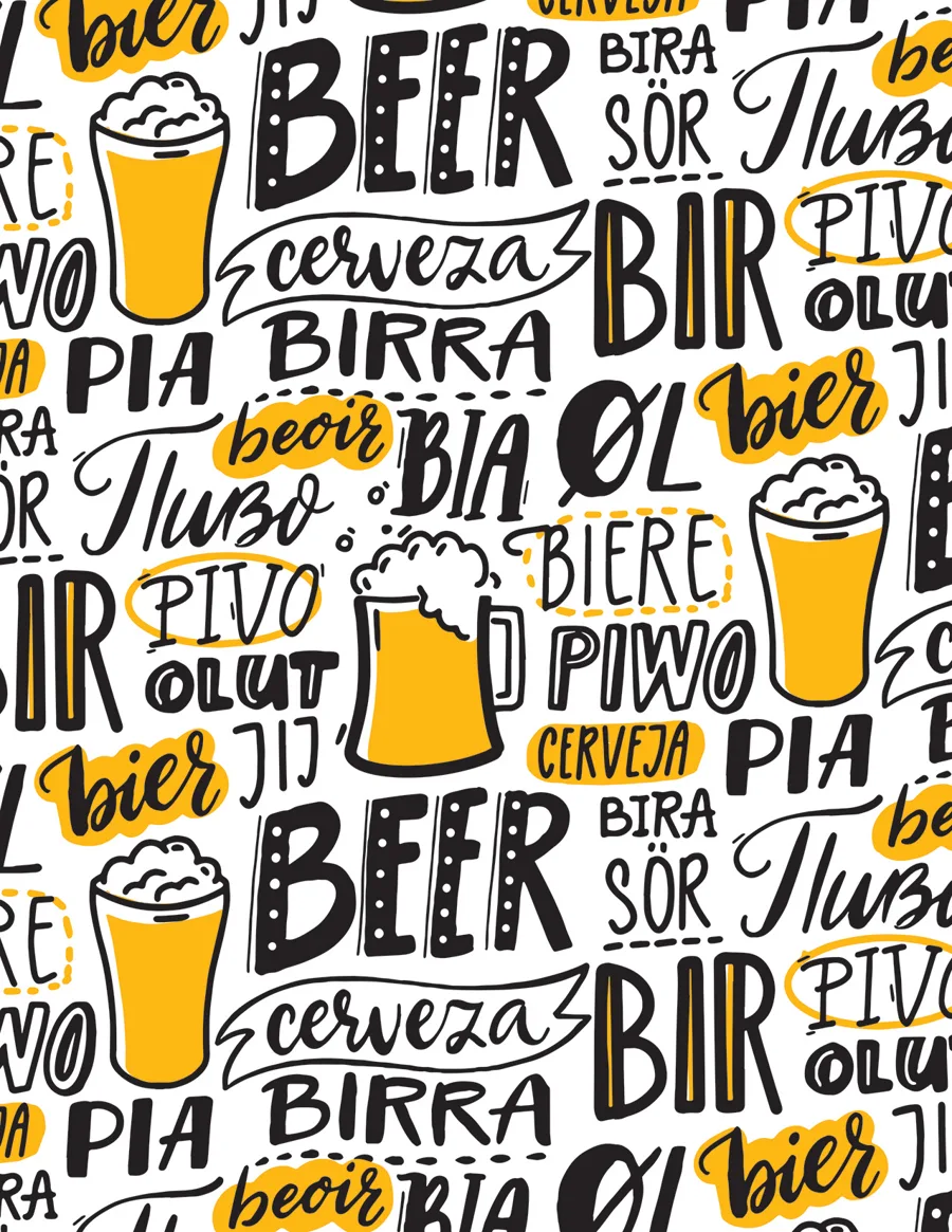 Texto Cervecero — Papel de regalo texto cervecero para caballeros. Ideal para Día del Padre, cumpleaños y regalos para él.