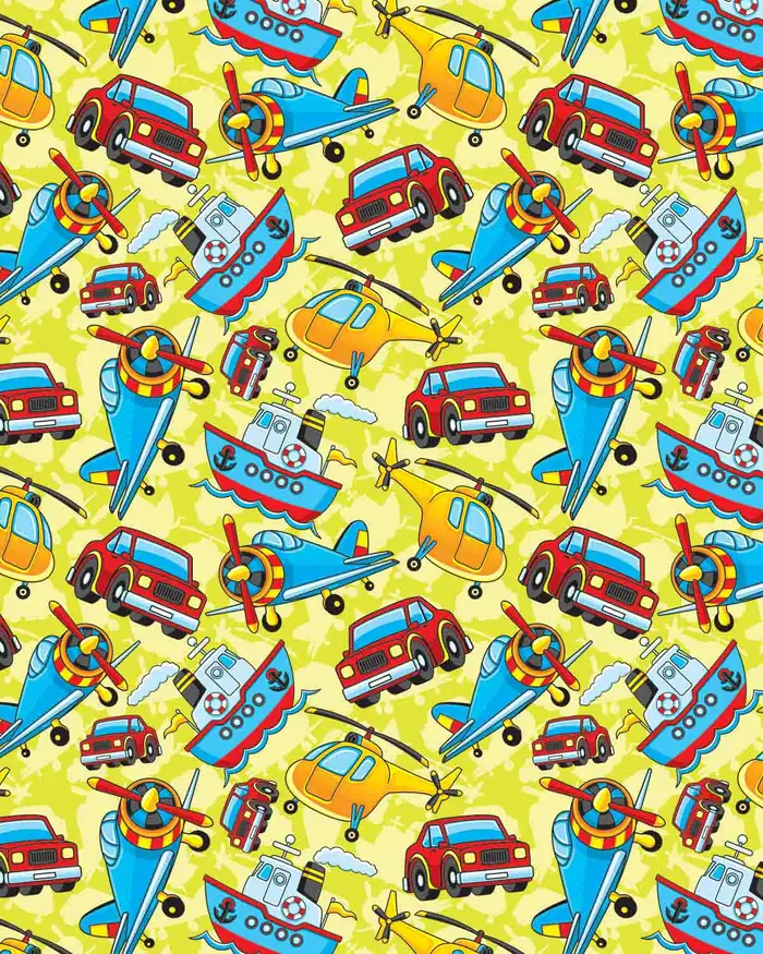 Vehiculos — Papel de regalo con motivo de vehiculos, disponible en nuestra colección de papel de regalo.