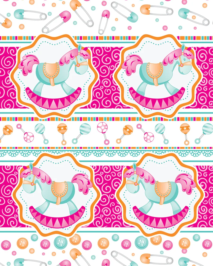 Caballito — Papel de regalo caballito en tonos suaves. Ideal para baby shower, nacimientos y regalos para bebé.