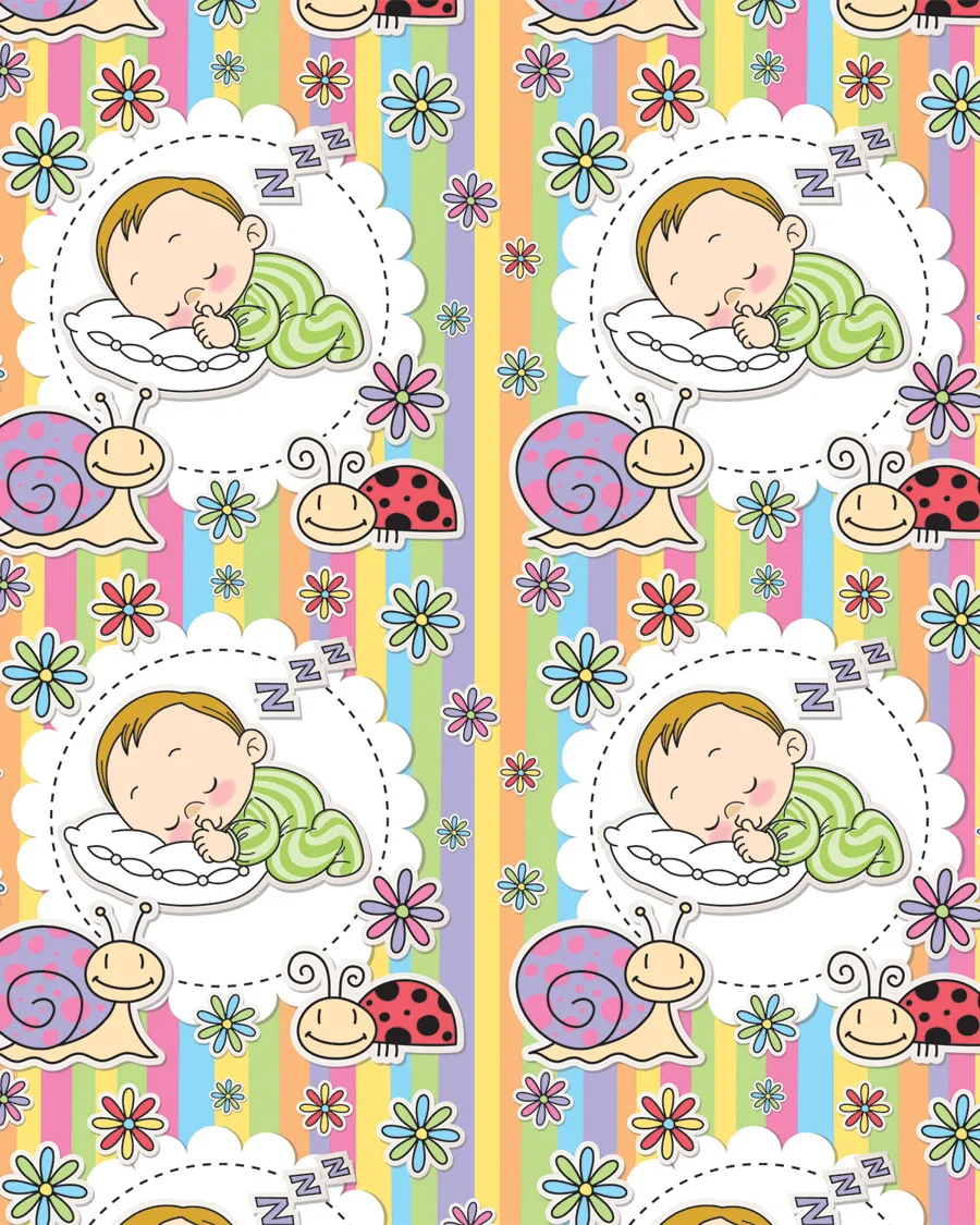 Bebé Durmiendo — Papel de regalo bebé durmiendo en tonos suaves. Ideal para baby shower, nacimientos y regalos para bebé.