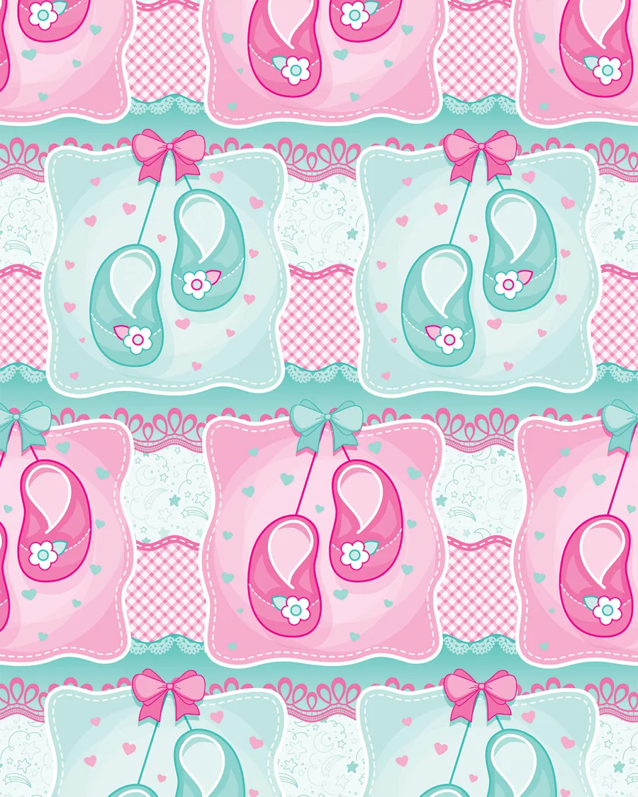 Zapatitos — Papel de regalo zapatitos en tonos suaves. Ideal para baby shower, nacimientos y regalos para bebé.