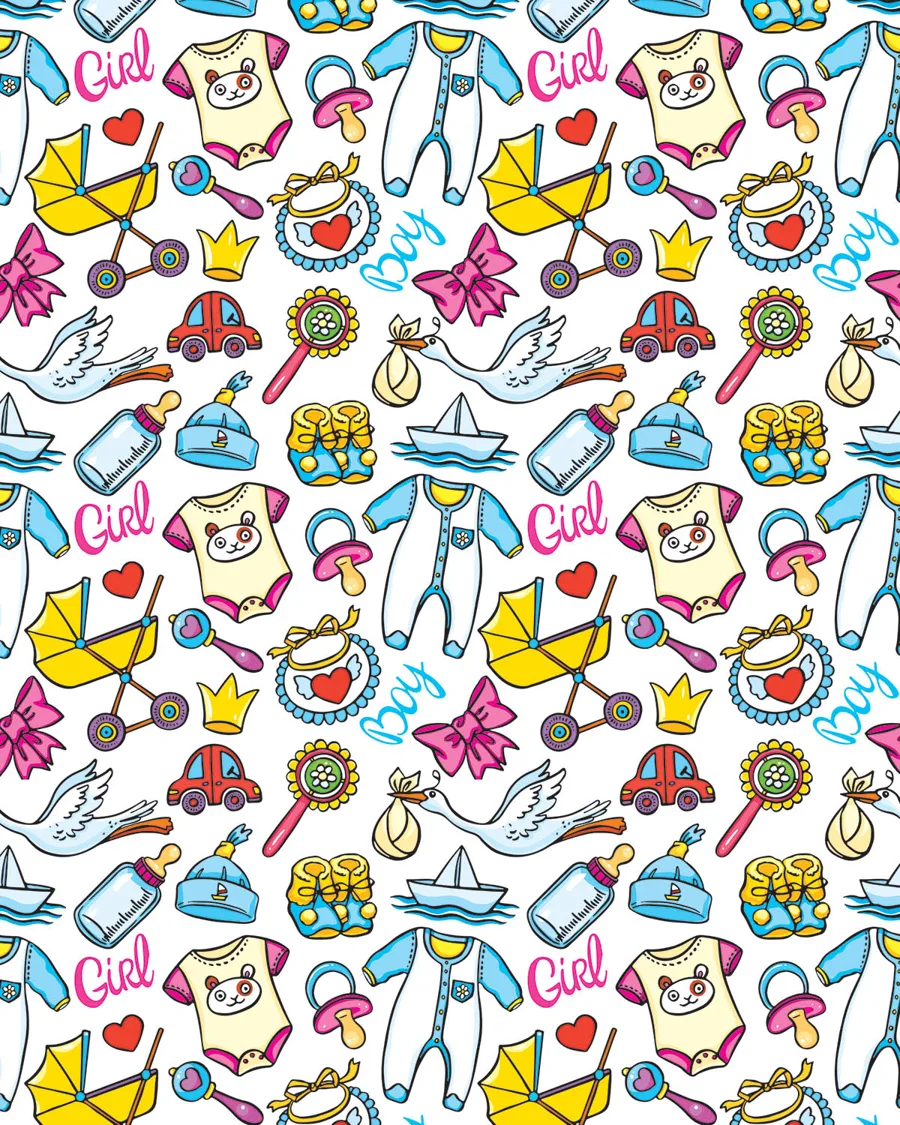 Piyamas — Papel de regalo piyamas en tonos suaves. Ideal para baby shower, nacimientos y regalos para bebé.
