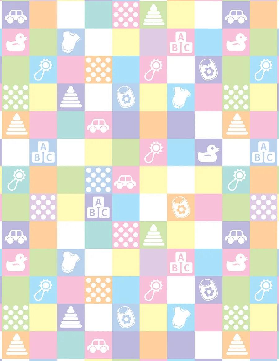 Cuadros Coloridos — Papel de regalo cuadros coloridos en tonos suaves. Ideal para baby shower, nacimientos y regalos para bebé.