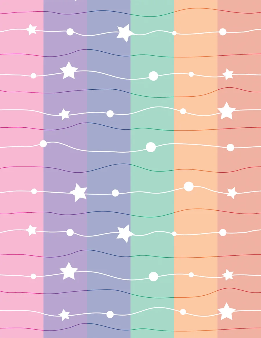 Lineas y Estrellas — Papel de regalo lineas y estrellas en tonos suaves. Ideal para baby shower, nacimientos y regalos para bebé.