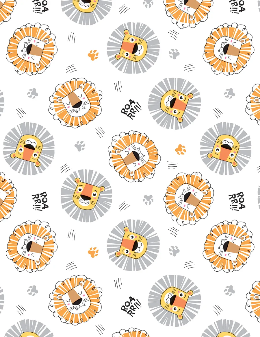 Cara León — Papel de regalo cara león en tonos suaves. Ideal para baby shower, nacimientos y regalos para bebé.