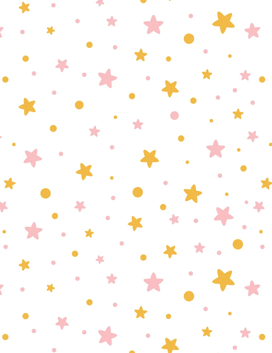 Puntos y Estrellitas — Papel de regalo puntos y estrellitas en tonos suaves. Ideal para baby shower, nacimientos y regalos para bebé.