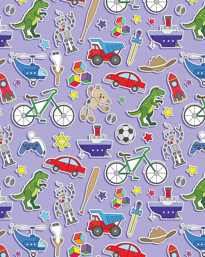 Infancia Divertida — Papel de regalo con motivo de infancia divertida, perfecto para envolver cualquier regalo.