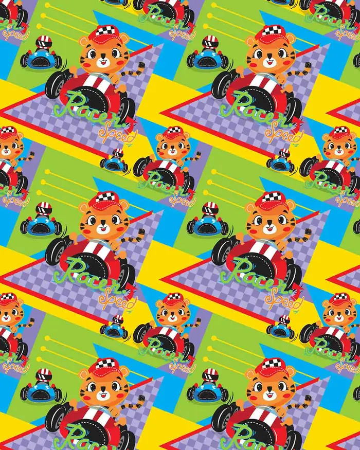 Racer — Papel de regalo con motivo de racer, un diseño versátil para tu negocio.