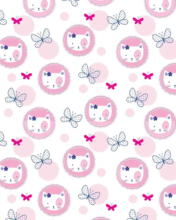 Gatos y Mariposas — Papel de regalo con motivo de gatos y mariposas, perfecto para envolver cualquier regalo.