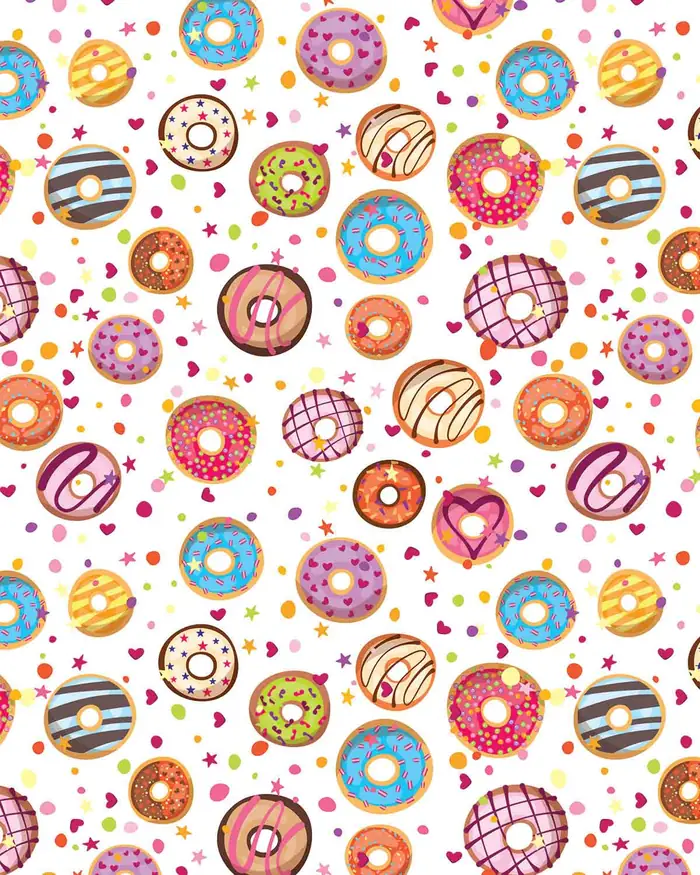 Donas y Chispas — Papel de regalo con motivo de donas y chispas, perfecto para envolver cualquier regalo.