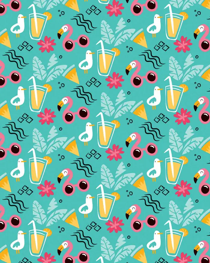 Flamingos y Frescos — Papel de regalo con motivo de flamingos y frescos, pensado para destacar en tu vitrina.
