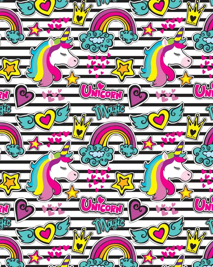 Unicornios y Lineas — Papel de regalo con motivo de unicornios y lineas, un diseño versátil para tu negocio.